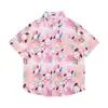 Camisas Florales de Comercio Exterior Transfronterizo, Manga Corta, Unisex, Estilo Pareja, Estilo Vacaciones en la Playa, Festival Songkran, Camisas Tailandesas, Chaquetas