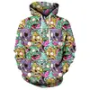 Suéter de manga larga con estampado digital 3D transfronterizo para hombre, sudadera con capucha de calavera de terror de Halloween, estilo europeo y americano, para comercio exterior