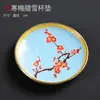 Posavasos para Taza de Té Kung Fu Cloisonné Portavasos para Ceremonia del Té Portamaceta de Color Esmalte Mesa de Burbujas Secas Portaté de Cobre Esterilla de Té Metal