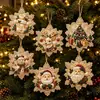 Nuevo kit de materiales para pintura de pedrería y perlas transfronteriza con etiquetas y adornos de cuerda de cáñamo, decoración de árbol de Navidad de pedrería completa