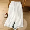 Nuevo Top Bordado de Algodón y Lino Talla Grande para Mujer, Holgado y Adelgazante, Moderno + Conjunto Elegante de Pantalones Largos de Algodón y Lino
