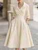 Moda Feminina Europeia e Americana 2026 Loja Independente Amazon Estilo Francês Elegante Outono Vestido de Manga Longa Slim Fit