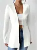 2026 Novo Blazer Fashionável e Elegante de Manga Longa, Cor Sólida, Gola V, Botão Único, Estilo Coreano, Amazon Europeia e Americana