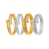 Pulsera de Circonitas Apiladas Multicapa de Nicho de Personalidad Transfronteriza Moda Combinable Acero Titanio Chapado en Oro Pulsera Abierta Europa y América