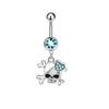 Piercing de Umbigo em Aço Inoxidável com Formato de Caveira, Várias Opções Disponíveis, Piercing de Umbigo Estilo Dark Street, Joia de Piercing para Halloween