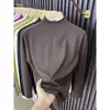 Suéter de punto de color liso suave y sencillo con cuello medio alto para mujer, Novedades de otoño, Top básico casual cálido de corte ajustado como capa base