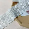 Ribete de Encaje Bordado de Algodón Blanco Seda de Leche de 8 cm de Ancho para Cojines de Sofá, Ropa de Muñecas, Decoración Hecha a Mano DIY