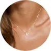 Moderna Cadena para Clavícula con Colgante de Letra Inglesa de Lujo Ligero Versátil Joyería Versátil de Nicho para Mujer Suministro al por Mayor