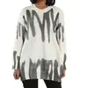 Suéter de tricô casual feminino folgado para outono e inverno, suéter pullover listrado estampado transfronteiriço europeu e americano da Amazon para mulheres