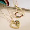 Aogu Simple y Exquisito Chapado en Cobre Oro de 18 Quilates Zircón Colgante de Corazón Collar Moda Femenina Lujo Accesible Versátil Cadena para Clavícula Nuevo