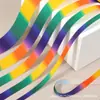 Cinta acanalada de poliéster de colores, cinta de color degradado para envolver regalos textiles para el hogar, cinta impresa para caja de regalo DIY