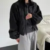 En stock: Nuevo abrigo corto de gabardina de estilo coreano para otoño de 2026, de nicho, cuello alto, holgado, color liso, versátil, de alta gama, para mujer