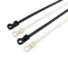2.5*110 Atadura de Cabeza Fija Auto-Bloqueante Nylon Blanco 66 Atadura Fija para Atado de Cables Agujero para Tornillo M3