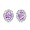 Pendientes de Plata de Ley S925 para Mujer, Pendientes de Piedra de Cristal Natural con Diamantes Completos, Incrustaciones Personalizadas Estilo Europeo y Americano de Alta Gama, Populares en Xiaohongshu