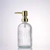 Botella de Lavado de Manos de Rayas Verticales de Alta Calidad, Vidrio Espeso, Botella Dispensadora Multifuncional para Loción y Gel de Ducha, Botella de Vidrio Resistente a la Humedad y al Calor
