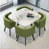 Mesa e Cadeiras Simples Modernas para Negócios e Recepção de Convidados, Mesa Redonda Pequena para Lanchonete de Chá com Leite, Mesa de Jantar