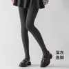 Mallas de una pieza acanaladas de algodón de tiro alto para control de abdomen, pantalones negros gruesos adelgazantes para otoño e invierno, mallas acanaladas de talla grande, transfronterizo