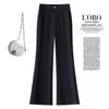Pantalones acampanados adelgazantes de cintura alta para mujer, nuevo estilo primavera y otoño 2026, holgados y a la moda, pantalones casuales versátiles y con caída para madres de mediana edad
