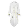 Nuevo Halloween Medieval Masculino Retro Punk Borde Dorado Esmoquin para Hombre Vestido Cos Performance de Escenario Abrigo