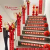 Decorações para corrimão de escada de casamento, conjunto de decoração para quarto de noivos, guirlanda para escada da noiva, enfeites e acessórios suspensos para casamento
