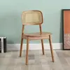 Silla de comedor de ocio para casa de madera maciza usada, silla de comedor de estudio nórdica de madera maciza pura con respaldo, silla de ratán Chandigarh