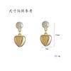 Pendientes de mujer vintage de plata con aguja y perla de agua dulce natural, estilo Ins, pendientes de amor, moda, dulces, originales, para uso diario.