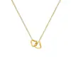 Collar de Amor con Doble Anillo para Mujer, Lujo Ligero, Diseño de Nicho, Collar Exquisito, Estilo Frío de Ins, Cadena de Clavícula a la Moda