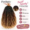 Peruca de fibra química para comércio exterior feminina 8/12/14 polegadas Cabelo de crochê Yanky Twist Cacheado pequeno africano Curva irregular