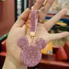 Llavero Colgante de Cristal de Diamante Completo Mickey Transfronterizo Llavero de Coche Accesorio para Bolso de Mujer Regalo Pequeño de Alta Gama