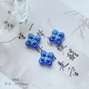 Pájaro Azul Retro Cruz de Vidrio Checo Flor Cabeza de Gato Accesorios de Material para Joyería Hecha a Mano DIY