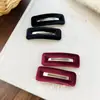 Grampo de Cabelo Retangular de Veludo Gota d'Água para Outono e Inverno, Presilha BB, Piranha, Acessório de Cabelo Retro de Alta Qualidade, Presilha Lateral, Presilha para Franja, Atacado