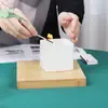 Taza de vela de cerámica cuadrada estilo europeo Creativo frasco de vela de aromaterapia cuadrado con regalo hecho a mano Portavelas recipiente de vela de cerámica