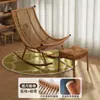 Nueva Mecedora, Sillón Reclinable, Silla de Mimbre para Ocio en Casa, Balcón de Jardín para Adultos, Mecedora Perezosa, Silla de Mimbre para Patio Exterior