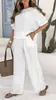 2025 Nuevo Transfronterizo Amazon Comercio Exterior Conjunto Casual Bordado de Dos Piezas Talla Grande Pantalones Largos Sueltos de Cintura Alta