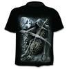 Camiseta de manga corta con cuello redondo y estampado digital 3D de verano para hombre, nueva tendencia de comercio exterior transfronterizo, con calavera falsa