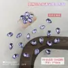 Decoraciones de Arte de Uñas con Pedrería de Flor de Cinco Pétalos Gota de Agua, Coloridas y Brillantes Accesorios de Flor con Pedrería Rosa Champaña de Punta