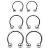 Titanio G23 dientes internos labio uña anillo de nariz barra en forma de C bola en forma de U herradura barra uña de nariz joyería piercing anillo de nariz de aleación de titanio