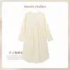 Vestido de Maternidade para Todas as Estações, Vestido de Maternidade Pós-Parto de Manga Longa, Vestido Antibacteriano de Algodão Puro para Casa, Vestido de Amamentação