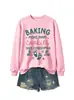 BAKING MAIS QUE Amazon eBay loja independente moda casual feminina outono e inverno gola redonda moletom comércio exterior