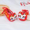Nuevos zapatos para caminar para bebé estilo nacional, suela suave para bebé, puntera de tigre, zapatos rojos festivos bordados a mano con dragón y tigre, zapatos de tela transpirable