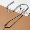 Cordão para Colar Flor de Lótus Oito Fios Tecido à Mão, Cordão para Pingente Bússola dos Oito Tesouros Jade, Cordão para Pingente