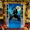 Pegatinas de Puerta de Halloween, Cubiertas de Puerta, Decoraciones de Fantasma Calabaza Aterradora, Montaje de Atmósfera para Fiesta de Casa Embrujada, Tela de Fondo, Venta al por Mayor Transfronteriza