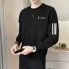 Moletom masculino, novo modelo primavera e outono 2025, gola redonda, corte solto, blusa de outono sem capuz, jaqueta de manga comprida para adolescentes
