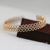 Hongxing Joyería DIY Cobre Color Oro 24K Conservación del Color 8.5*60mm Pulsera Hueca Brazalete Material Hecho a Mano B1153