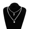 Nuevo Collar de Candado Multicapa Aleación Colgante Moda Amazon Cadena para Suéter Cruzado Europeo y Americano Candado de Llave Transfronterizo Collar de Bajo Precio