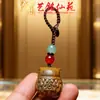 Cadena para Teléfono Llavero Colgante Búho de Sándalo Verde Yiming Xianyuan Lindo Colgante de Madera DIY para Bolsa