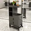 Gabinete de Herramientas para Salón de Belleza Mesa Espejo para Salón de Peluquería Gabinete con Cajones Gabinete de Almacenamiento de Madera para Cortar el Cabello Gabinete de Trabajo para Barbería