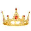 Accesorio de Decoración para Pastel de Cumpleaños Estilo Europeo y Americano Corona Grande Temática del Bosque, Tocado de Performance, Corona Redonda de Aleación con Pedrería Princesa