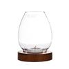 Estilo retro transparente Zen retro estilo casero pantalla de lámpara a prueba de viento decoración estilo chino cena a la luz de las velas portavelas redondo de vidrio