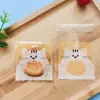 Embalagem saco transparente OPP saco autoadesivo saco para embalar alimentos para assar biscoitos doces 7*7 cor desenho animado pequeno saco de presente